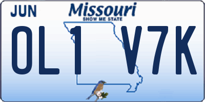 MO license plate OL1V7K