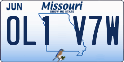 MO license plate OL1V7W