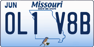 MO license plate OL1V8B