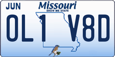 MO license plate OL1V8D