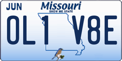 MO license plate OL1V8E