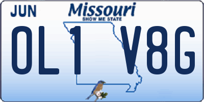 MO license plate OL1V8G