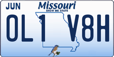 MO license plate OL1V8H