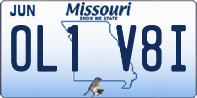 MO license plate OL1V8I