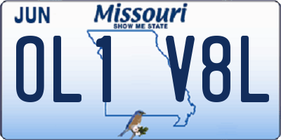 MO license plate OL1V8L