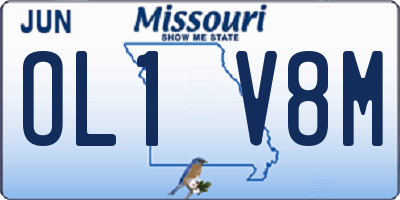 MO license plate OL1V8M