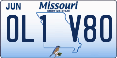 MO license plate OL1V8O