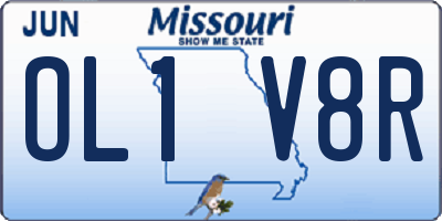 MO license plate OL1V8R