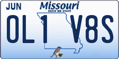 MO license plate OL1V8S