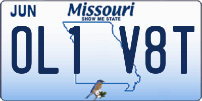 MO license plate OL1V8T