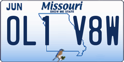 MO license plate OL1V8W