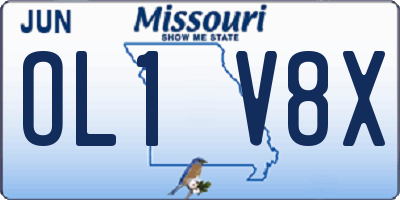 MO license plate OL1V8X
