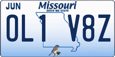 MO license plate OL1V8Z