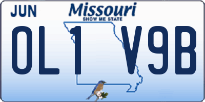MO license plate OL1V9B