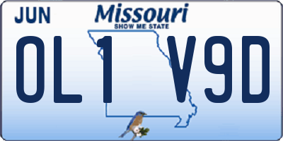 MO license plate OL1V9D