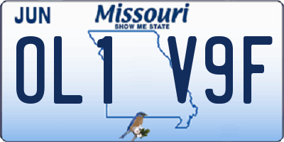 MO license plate OL1V9F