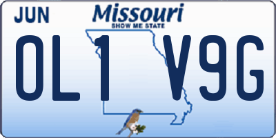 MO license plate OL1V9G