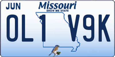 MO license plate OL1V9K