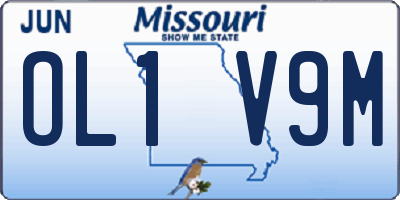 MO license plate OL1V9M