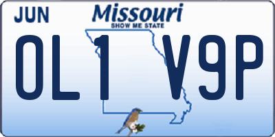 MO license plate OL1V9P