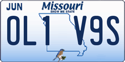 MO license plate OL1V9S