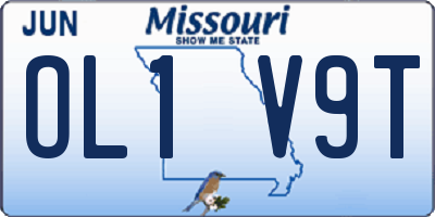 MO license plate OL1V9T