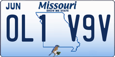 MO license plate OL1V9V