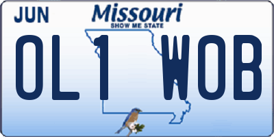 MO license plate OL1W0B
