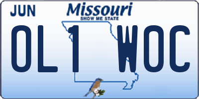MO license plate OL1W0C