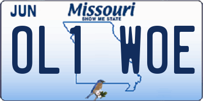 MO license plate OL1W0E
