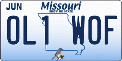 MO license plate OL1W0F