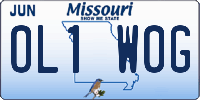 MO license plate OL1W0G