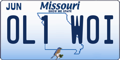 MO license plate OL1W0I