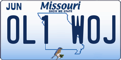 MO license plate OL1W0J