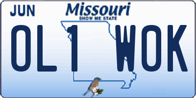 MO license plate OL1W0K