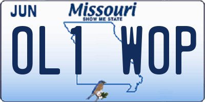 MO license plate OL1W0P