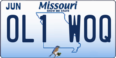 MO license plate OL1W0Q