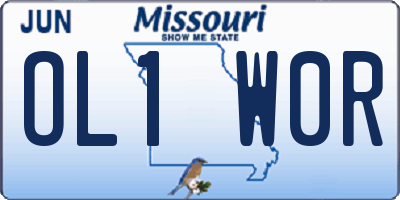 MO license plate OL1W0R