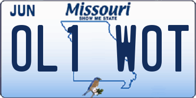 MO license plate OL1W0T