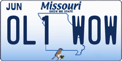 MO license plate OL1W0W