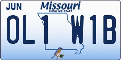 MO license plate OL1W1B