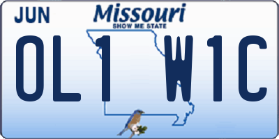 MO license plate OL1W1C