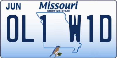 MO license plate OL1W1D