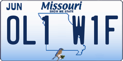 MO license plate OL1W1F