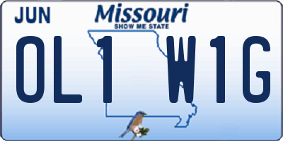 MO license plate OL1W1G