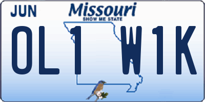 MO license plate OL1W1K