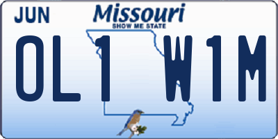MO license plate OL1W1M