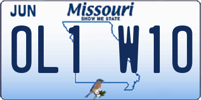 MO license plate OL1W1O