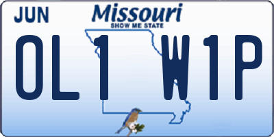MO license plate OL1W1P