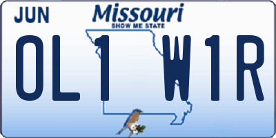 MO license plate OL1W1R